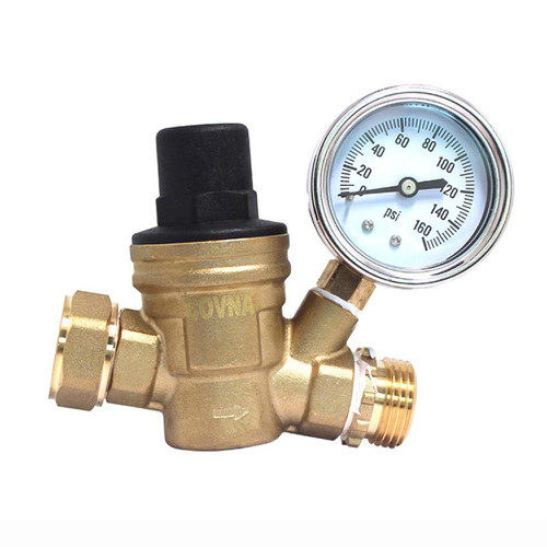 COVNA Brass Water Pressure Reducing Valve With Gauge