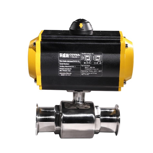 COVNA HK56-WT 3 Way Pneumatic Sanitary Ball Valve With Tri Clamp