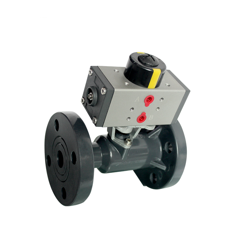 HK57-PF Integral Flanged PVC Ball Valve With Pneumatic Actuator