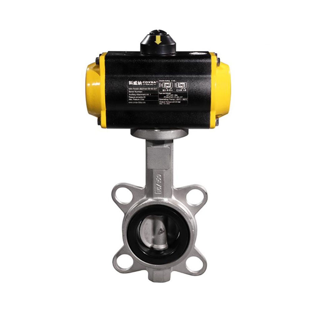 HK59D-S Stainless Steel Pnematic Operated Wafer Butterfly Valve