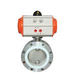 HK59D-F Pneumatic Stainless Steel Double Flanged Butterfly Valve