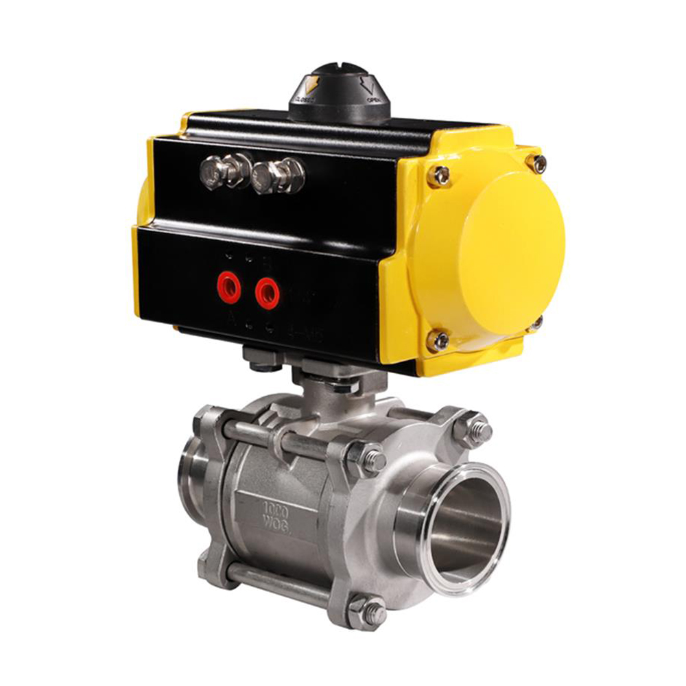 HK56-3PS-K 3PC Tri-Clamp Pneumatic Actuated Ball Valve