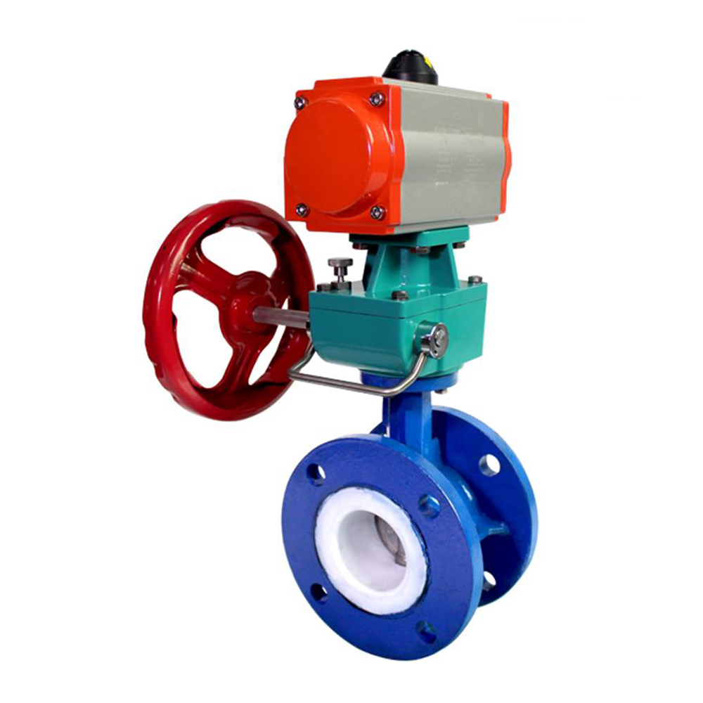 Soft Seat Ductile Iron Double Flanged Air Actuator Control Butterfly Valve