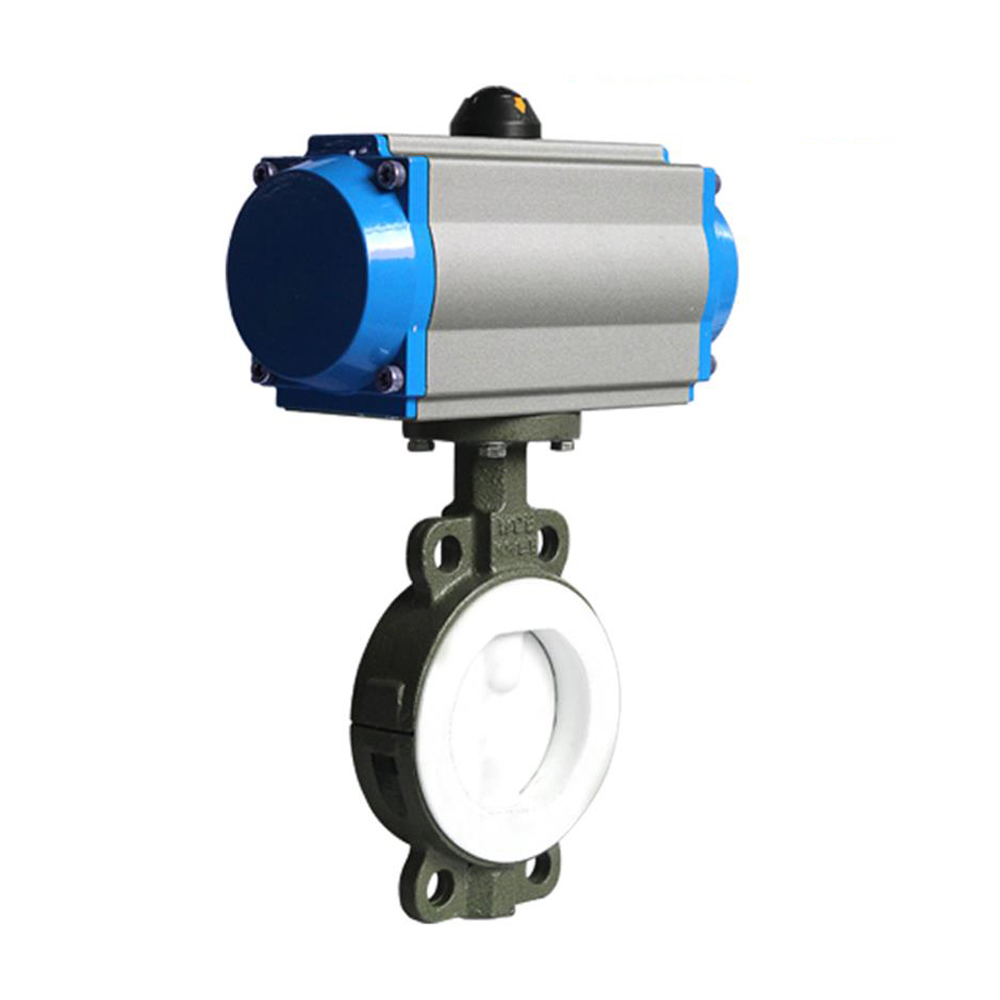 PTFE Sealed Pneumatic Actuator Fluorine Lined Butterfly Valve