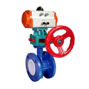 Soft Seat Ductile Iron Double Flanged Air Actuator Control Butterfly Valve