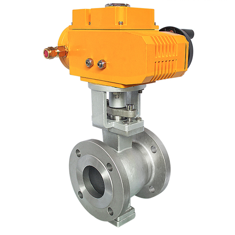 QT 2 Way Explosion Proof Electric Actuator V Type Ball Valve Flange