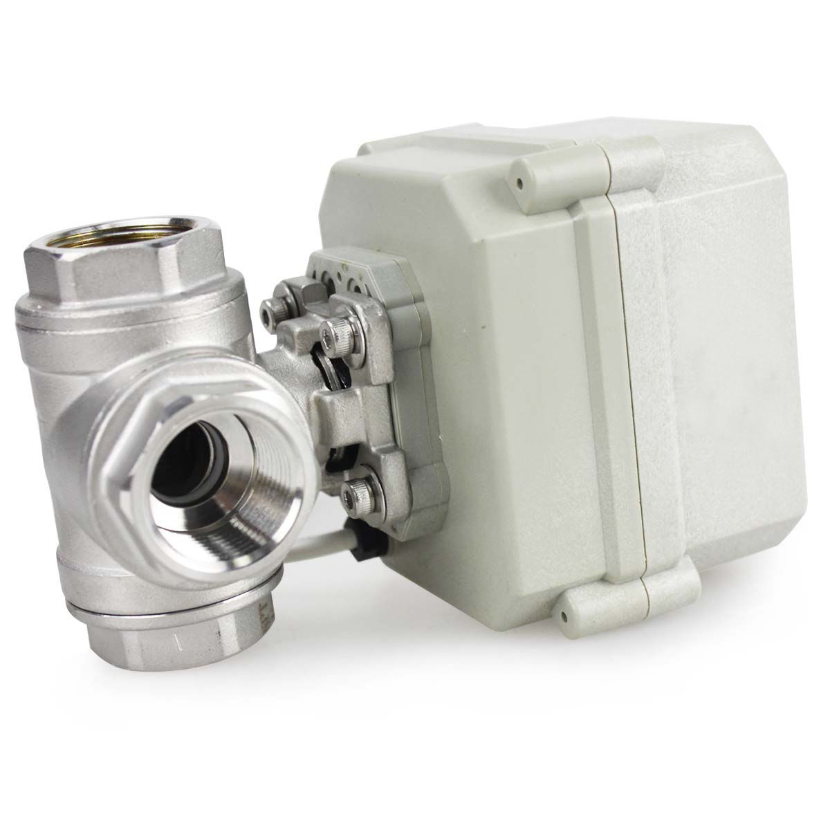 COVNA HK63-S-T 3 Way Stainless Steel Electric Ball Valve