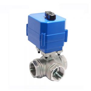 COVNA L Type 3 Way 12v 24v Electric Actuated Ball Valve