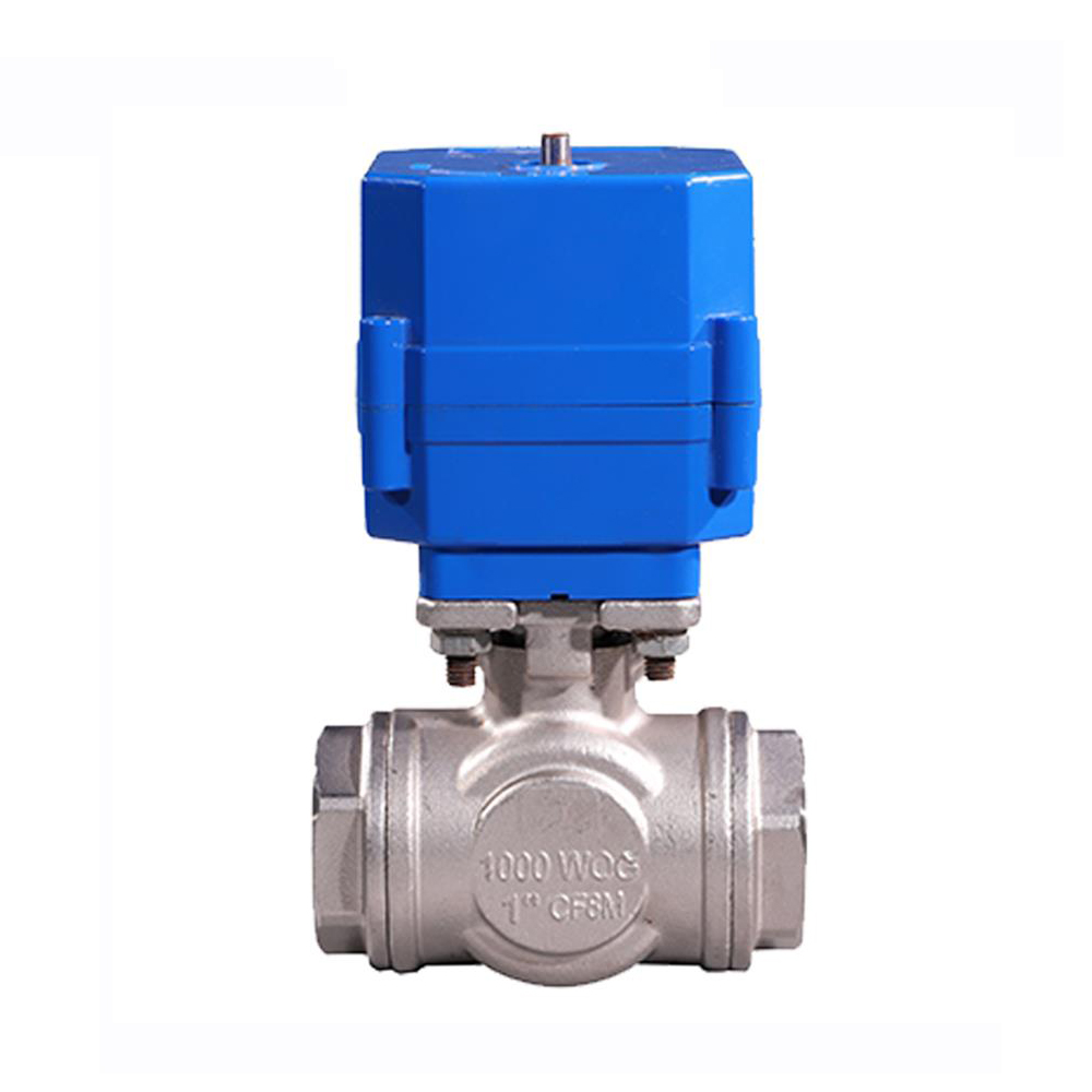 COVNA L Type 3 Way 12v 24v Electric Actuated Ball Valve